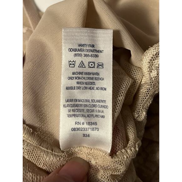 Vanity Fair Smooth Moves Y2K Lace Floral Camisole Top Beige Women’s Size XL - Picture 6 of 8